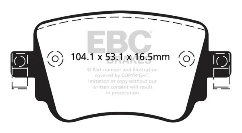 EBC 15-21 Volkswagen GTi 2.0 Turbo Ultimax2 Rear Brake Pads UD1779