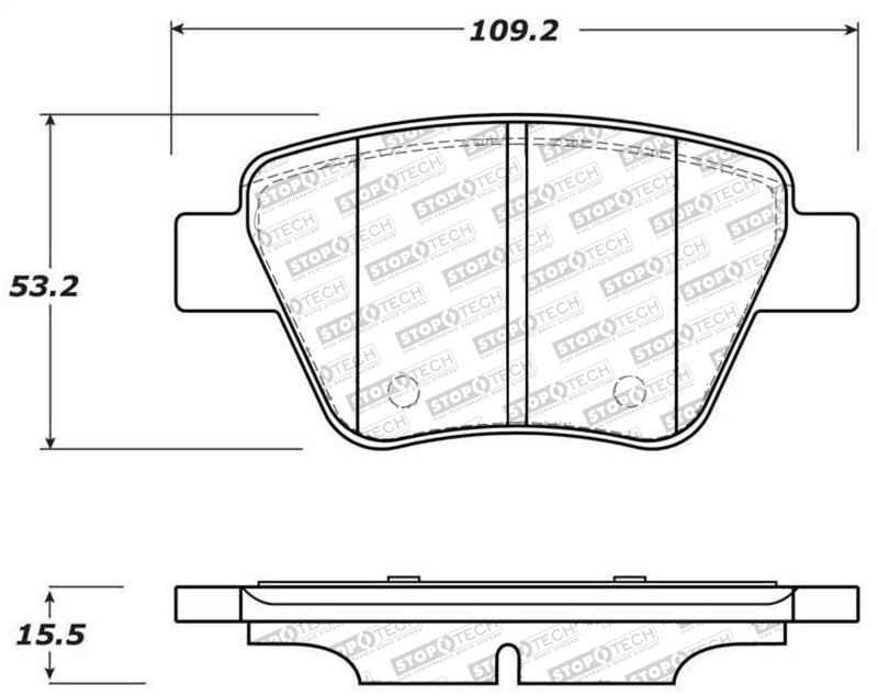 StopTech 10-12 Audi A3 Street Select Rear Brake Pads 305.1456