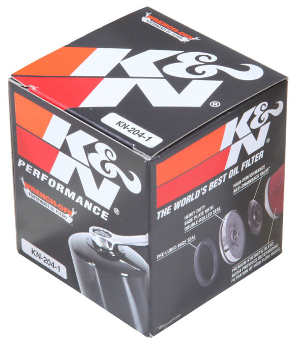 K&N Motorcycle Oil Filter: High Performance, Premium, Designed to be used with Synthetic or Conventional Oils: Fits Select Honda, Kawasaki, Triumph, Yamaha Motorcycles, KN-204-1