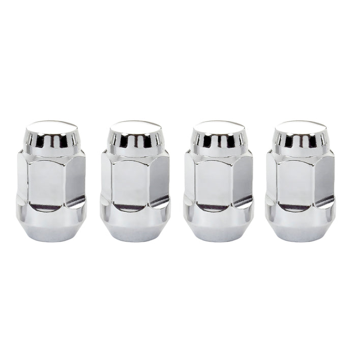 McGard Hex Lug Nut (Cone Seat Bulge Style) 7/16-20 / 3/4 Hex / 1.45in. Length (4-Pack) Chrome 64011