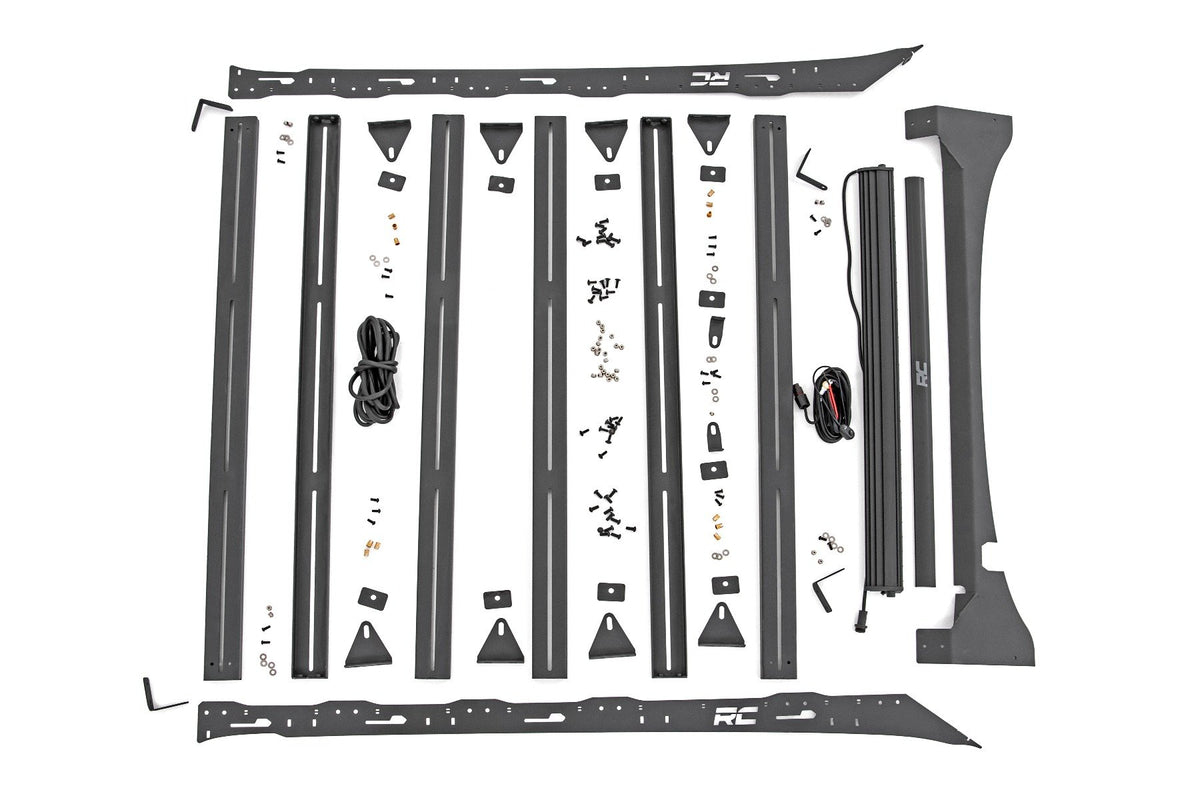 Rough Country Roof Rack Fr 40 Inch Single Row Blk Led Fits Ford F-150 (15-18) 51021