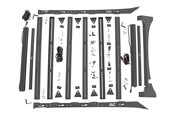 Rough Country Roof Rack Fr & Rr 40 Inch Single Row Blk Leds Fits Ford F-150 (15-18) 51022