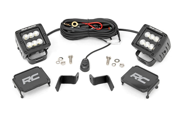 Rough Country Led Light Ditch Mount 2" Black Pair Flood Fits Ford F-150 (15-23) 71029