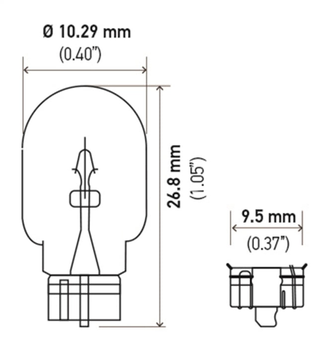 Hella Bulb 2825 12V 5W 4CP W2.1x9.5d T3.25 2825