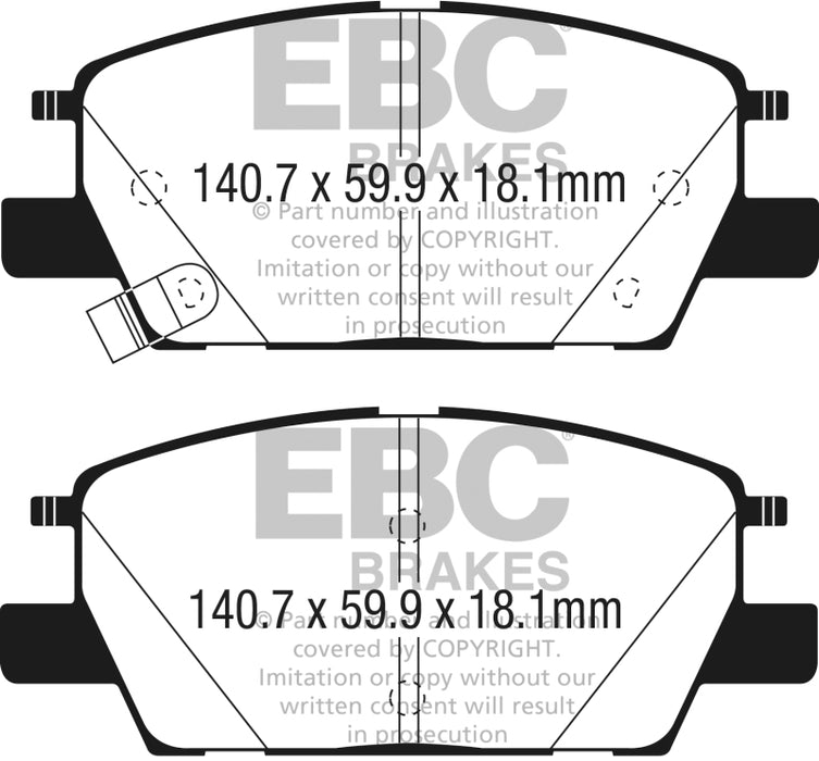 EBC 2018+ Chevrolet Equinox 1.5L Turbo (J60) Greenstuff Front Brake Pads DP63068