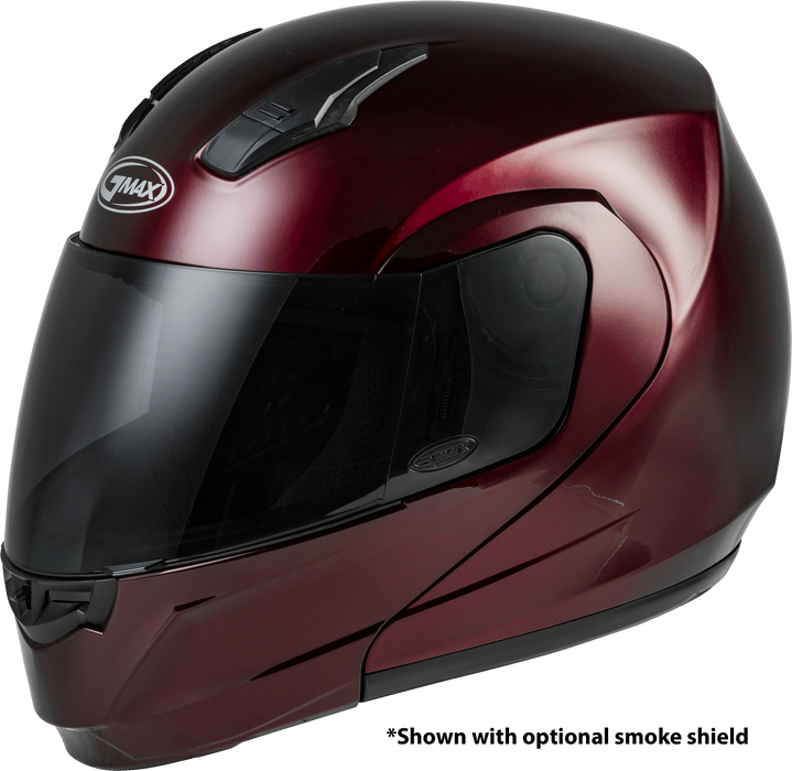 GMAX MD-04, DOT Approved Modular Helmet for Motorcycles, Scooters, Spyders, Mopeds and More (Wine RED)