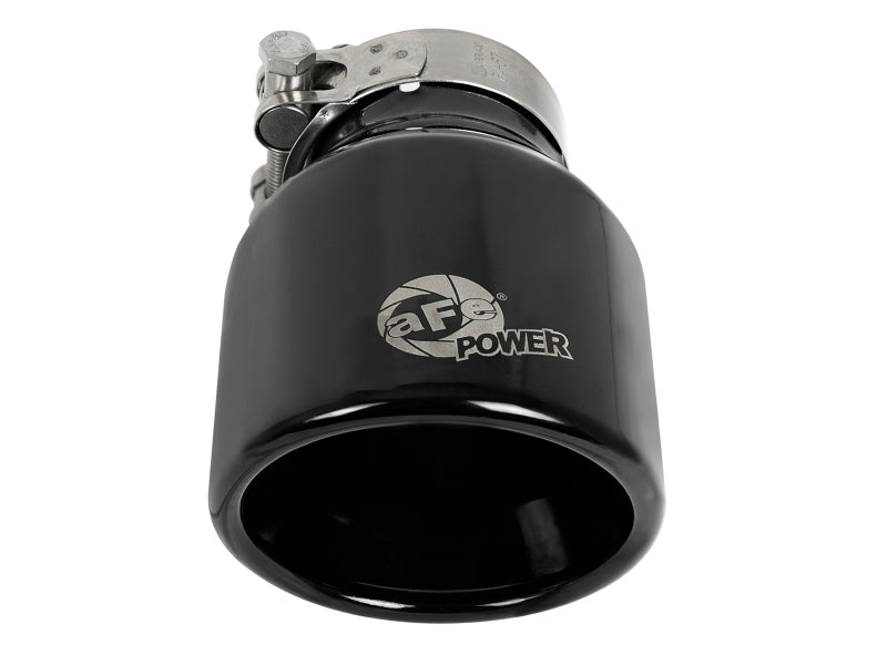 aFe MACH Force-Xp 409 SS Clamp-On Exhaust Tip 2.5in. Inlet / 4in. Outlet / 6in. L Black 49T25404-B06