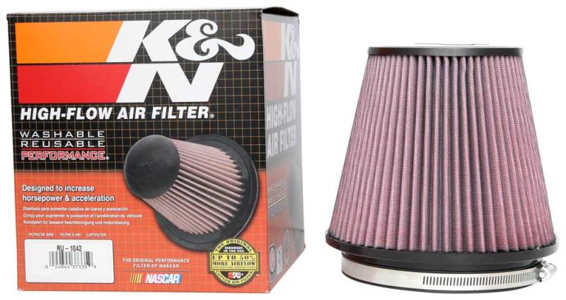 K&N Universal Clamp-On Air Filter 6in FLG / 7-1/2in B / 5in T / 6-1/2in H RU-1042