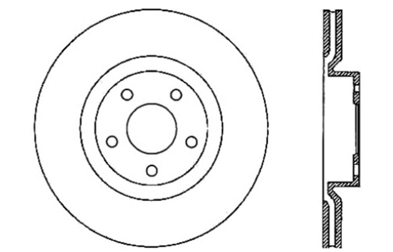 StopTech Power Slot 05-07 Cadillac XLR / 06-09 Chevy Corvette Front Left Drilled & Slotted Rotors 127.62085L