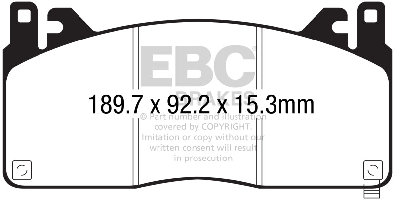 EBC 15-17 Ford Mustang Shelby GT350/GT350R Yellowstuff Front Brake Pads DP43055R