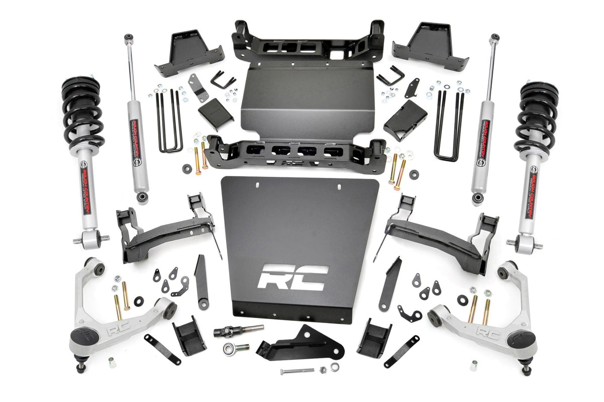Rough Country 7 Inch Stamped Steel Lca Lift Kit Forged Uca Bracket N3 Struts Fits Chevy/GMC 1500 (16-18) 11633