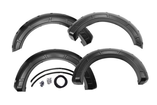Rough Country Defender Pocket Fender Flares G1 Absolute Black Fits Ford F-250/F-350 Super Duty (17-22) A-F21112-G1