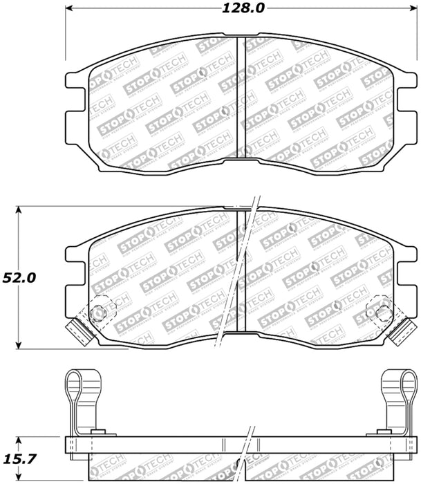 StopTech Street Touring 4/89-99 Mitsubishi Eclipse GST Front Brake Pads 308.0484