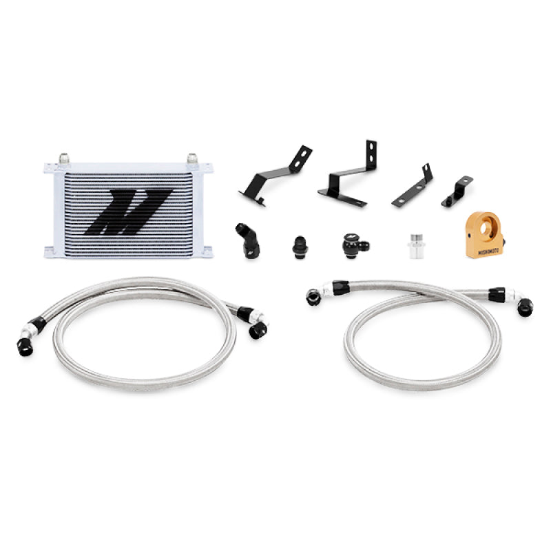 Mishimoto 2016+ Chevy Camaro Oil Cooler Kit w/ Thermostat Silver MMOC-CAM8-16TSL