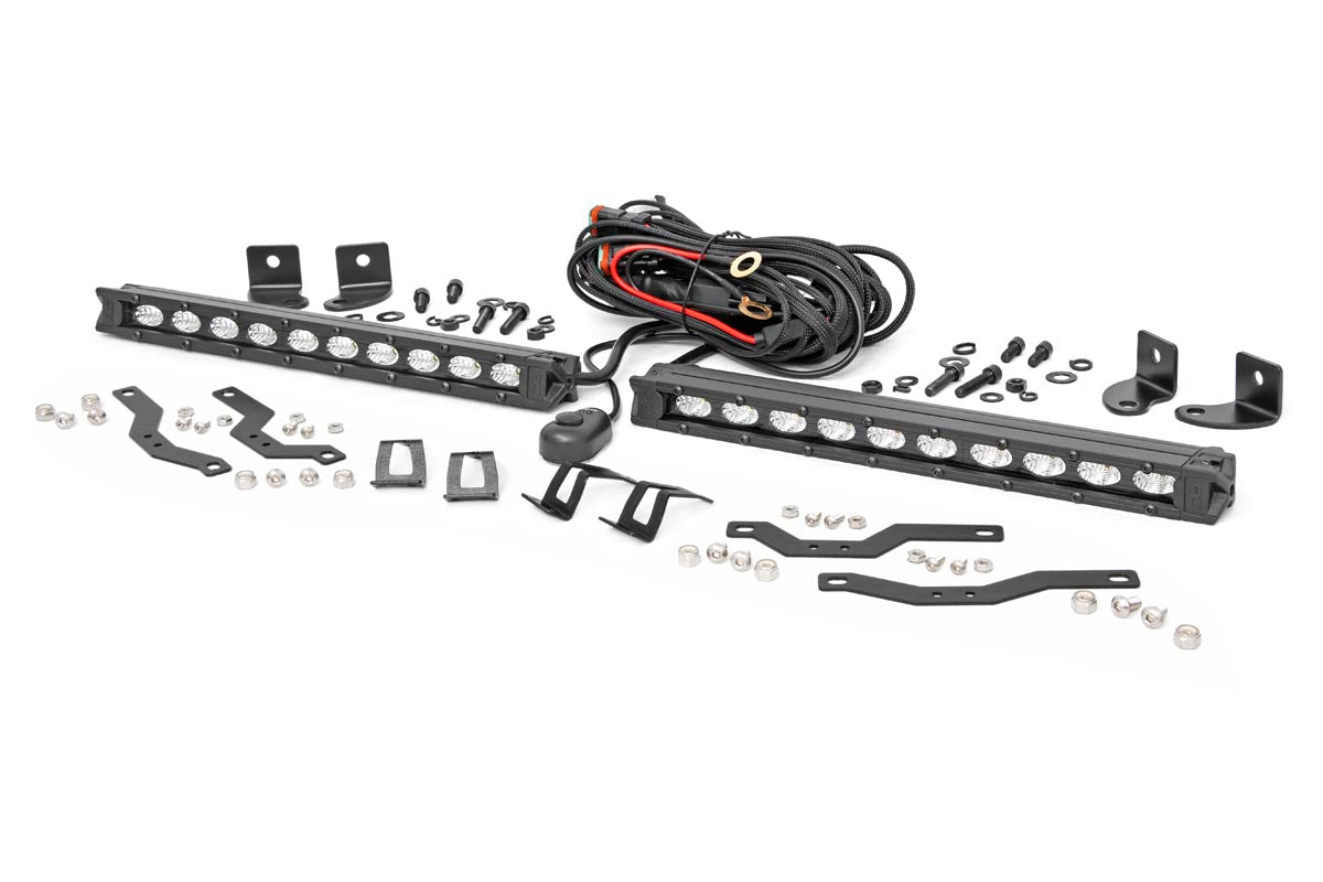 Rough Country Led Light Kit Grille Mount 10" Black Slimline Pair Fits Ford F-150 (18-20) 70808