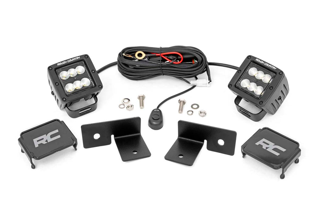 Rough Country Led Light Under Bed Mount 2" Black Pair Spot Polaris General/General Xp 93031