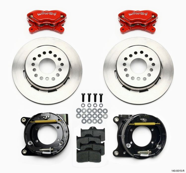 Wilwood Forged Dynalite P/S Park Brake Kit Red 12 Bolt 2.75in offset Staggered Shock 140-9315-R