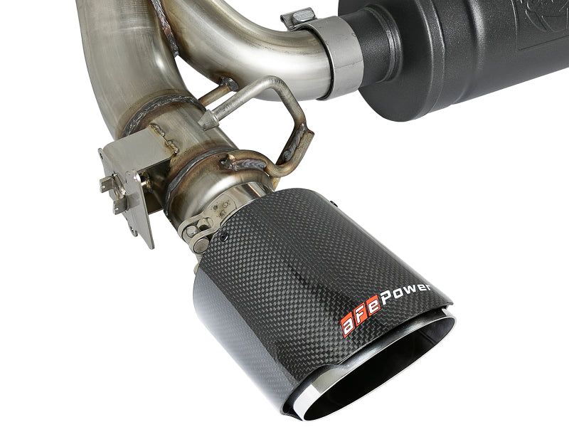 aFe Takeda 3in 304 SS Cat-Back Exhaust System w/ Carbon Fiber Tips 16-18 Ford Focus RS I4-2.3L (t) 49-33103-C