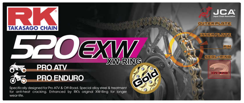 RK Chain GB520EXW-98 Gold GB520EXW-98