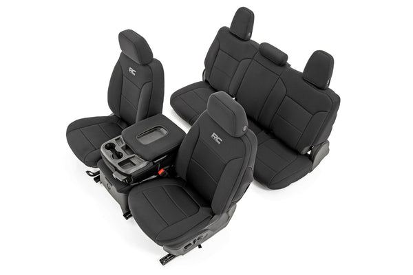 Rough Country Seat Covers Fr 40/40/20 & Rr Arm Rest Fits Chevy/GMC 1500 (19-23) 91036