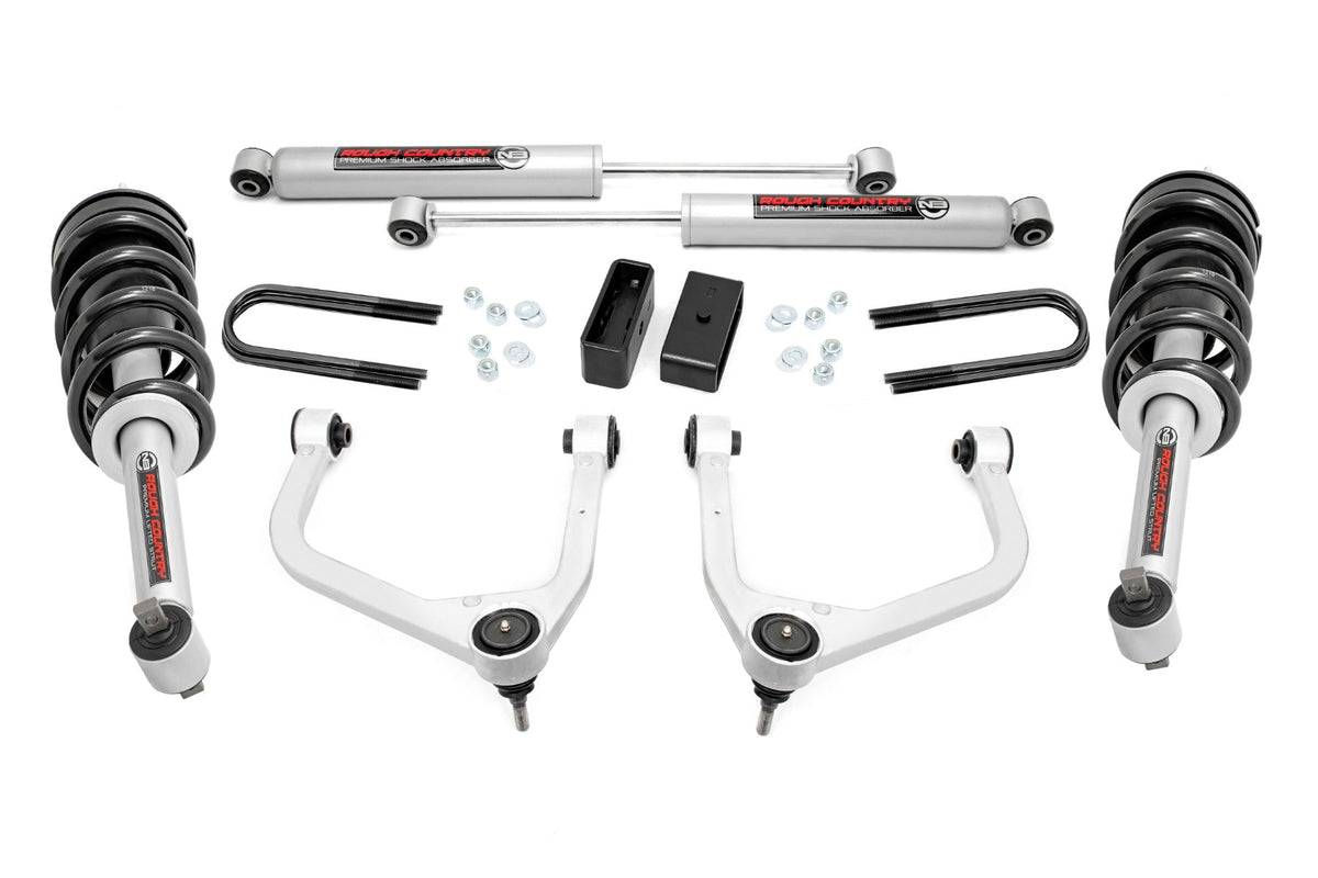 Rough Country 3.5 Inch Lift Kit N3 Struts Rear Mono Leaf Fits Chevy Silverado 1500 (22-23) 28231