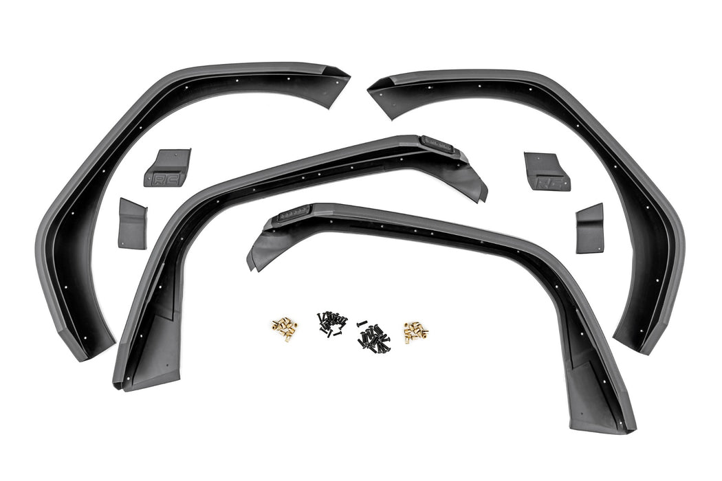 Rough Country High Clearance Led Flat Fender Flare Kit Uv Treated compatible with Jeep Wrangler Jl (18-23) 99036