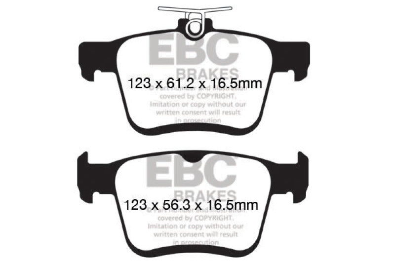 EBC 2014+ Audi A3 1.8 Turbo (w/Electronic Parking Brake) Yellowstuff Rear Brake Pads DP42153R