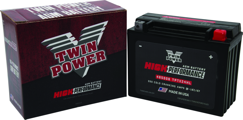 Twin Power YTX-24HL High Performance Battery Replaces H-D 66010-82A Made in USA 485006