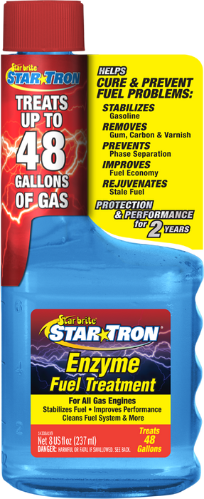 STAR BRITE Star Tron Enzyme Fuel Treatment, Small Engine Formula, 8 Fl Oz - Treats up to 48 Gals - Gas Additive Rejuvenates & Stabilizes Old Gasoline, Cures & Prevents Ethanol Problems (14308) , Blue