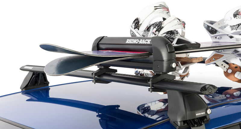 Rhino-Rack Universal Ski/Snowboard Carrier Fits 3 Pairs of Skis or 2 Snowboards Black 573