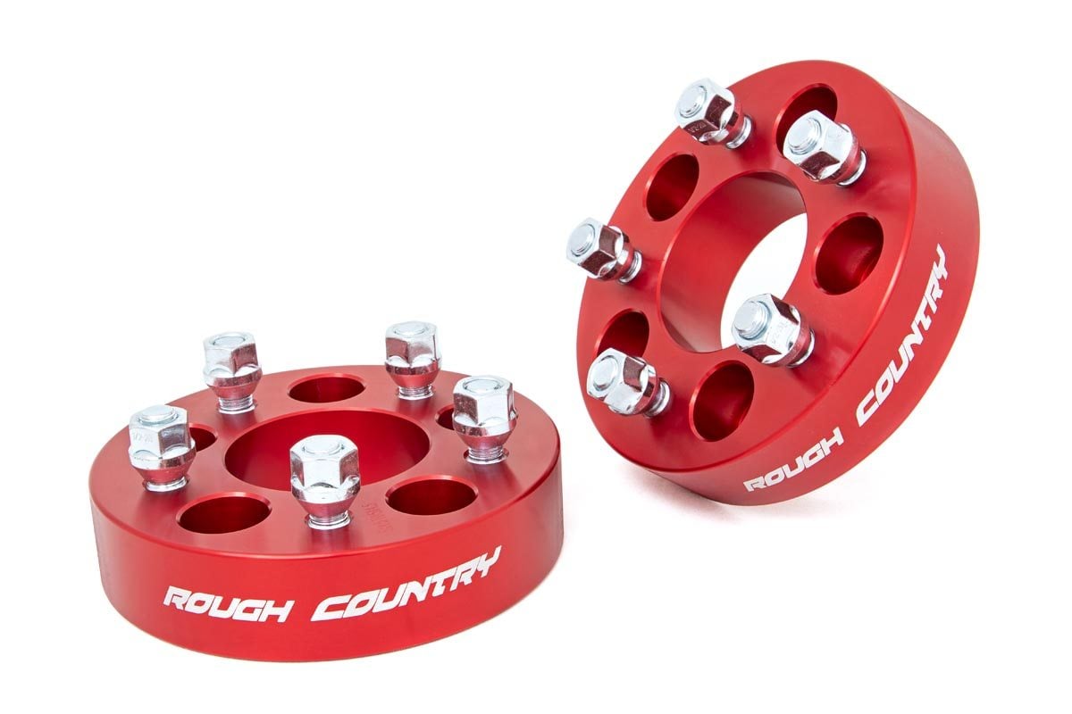 Rough Country 1.5 Inch Wheel Spacers5X4.5 Red Fits Jeep Cherokee Xj/Comanche Mj/Wrangler Tj/Wrangler Yj 1090RED