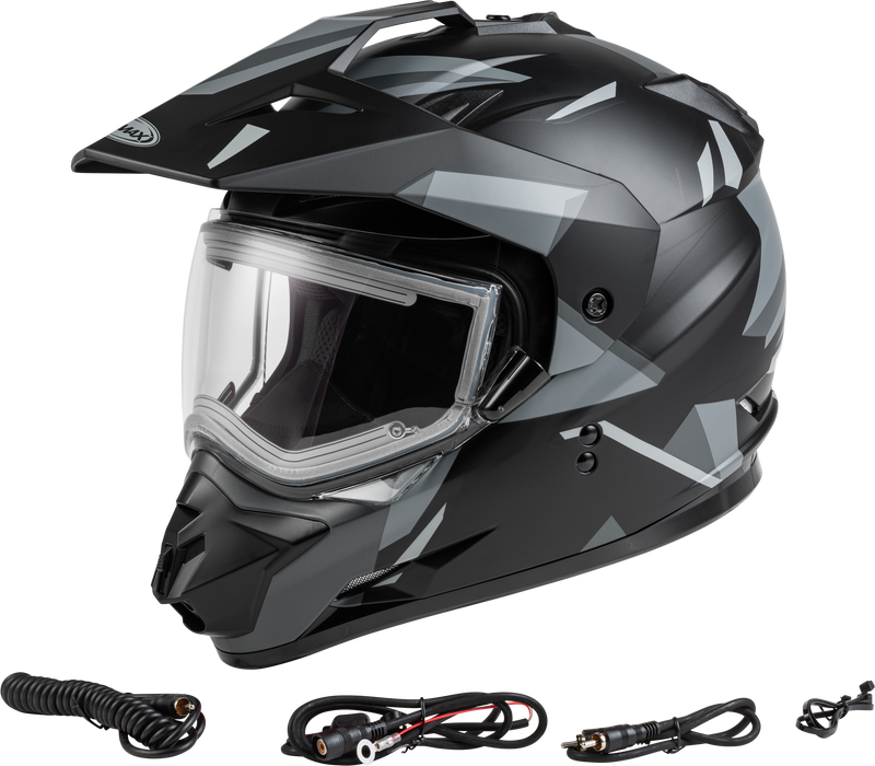 Gmax A4113074 Gm-11S Ripcord Snow Helmet W/Elec Shield Matte Blk/Gry Sm