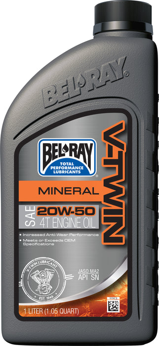 Bel-Ray 840-1482 V-Twin Mineral Engine Oil 20W-50 1L