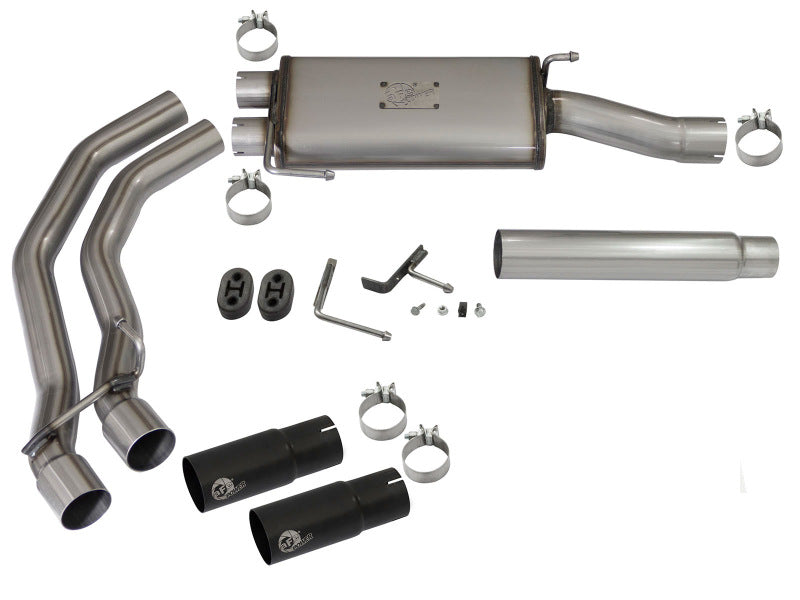 aFe Rebel Exhausts Cat-Back SS Ford F-150 04-08 V8 4.6/5.4L w/ Black Tips 49-43079-B