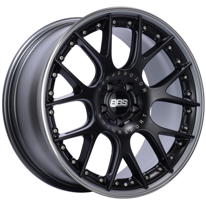 BBS CH-RII 20x9 5x120 ET25 Satin Black Center Platinum Lip SS Rim Prot Wheel -82mm PFS/Clip Req CH653BPPO