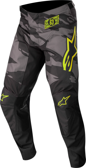 Alpinestars Youth Racer Tactical Pants Blk/Gray Camo/Ylw Fluo Sz 28 482-975528