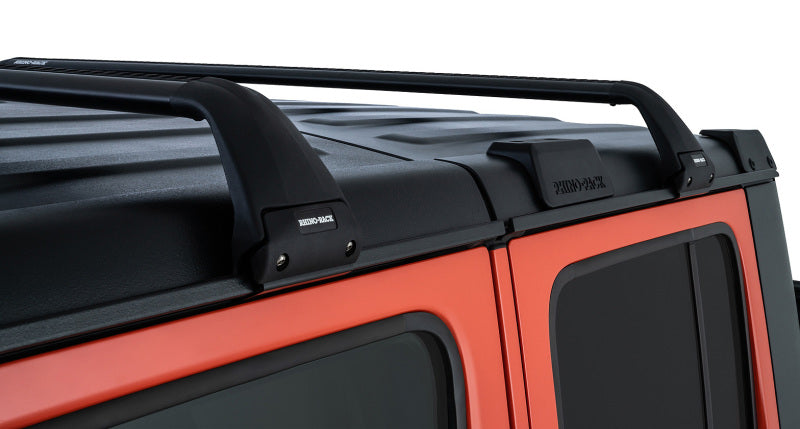 Rhino-Rack 07-22 compatible with Jeep Wrangler JK/JL 4 Door Hard Top Vortex SG 2 Bar Roof Rack Black SG59