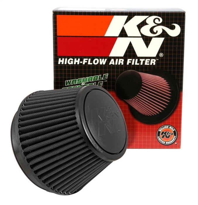 K&N Universal Rubber Filter Round Tapered 6in Flange ID x 7.5in Base OD x 5.25in Top OD x 6.75in H RU-3106HBK