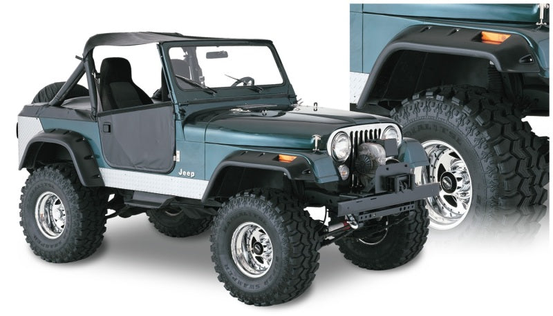 Bushwacker 59-83 compatible with Jeep CJ5 Cutout Style Flares 4pc Black 10910-07