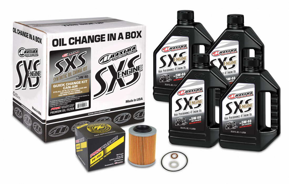 SXS Can-Am Oil Change Kit 5W-40 Full-Syn Maverick X3