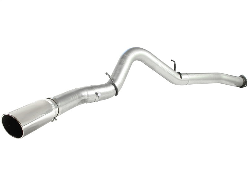 aFe ATLAS 5in DPF-Back Alum Steel Exhaust System Polished Tip GM Diesel Trucks 7.5-10 V8-6.6L td LMM 49-04040-P