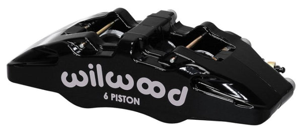 Wilwood Caliper-Forged Dynapro 6 5.25in Mount-R/H 1.38/1.00/1.00in Pistons .81in Disc 120-13438-BK