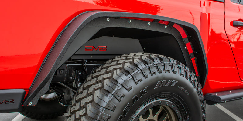 DV8 Offroad 201+ compatible with Jeep Gladiator Rear Inner Fenders Black INFEND-04RB