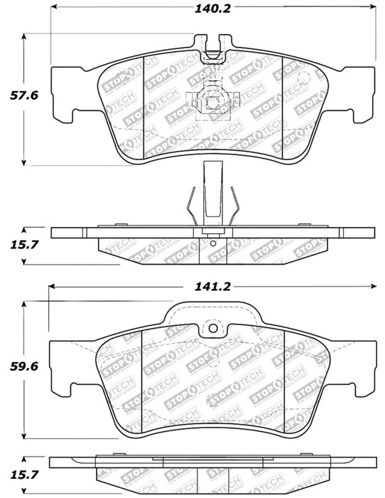 StopTech Street Select Brake Pads w/Hardware Rear 305.0986