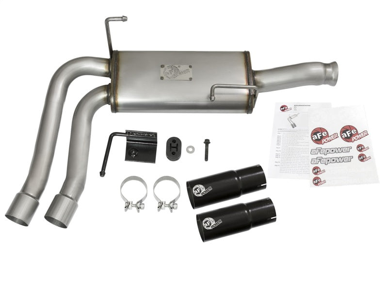 aFe Rebel Series CB Middle-Side Exit SS Exhaust w/ Black Tips 09-16 GM Silverado/Sierra V6/V8 49-44070-B