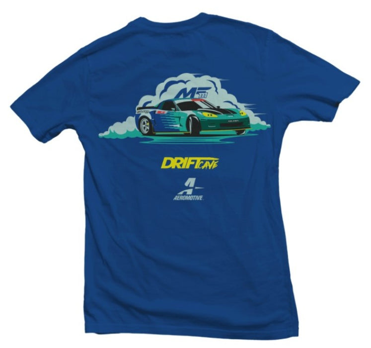 Aeromotive Drift Car Logo Blue T-Shirt X-Large 91157