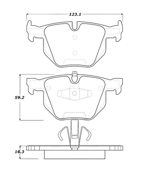 StopTech Street Touring 06 BMW 330 Series (Exc E90) Series Rear Brake Pads 308.117