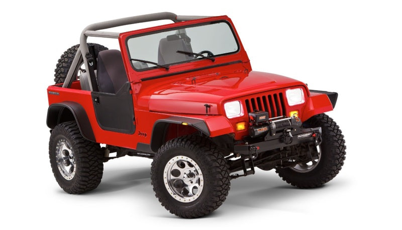 Bushwacker 87-95 compatible with Jeep Wrangler Flat Style Flares 4pc Excludes Renegade Black 10924-07