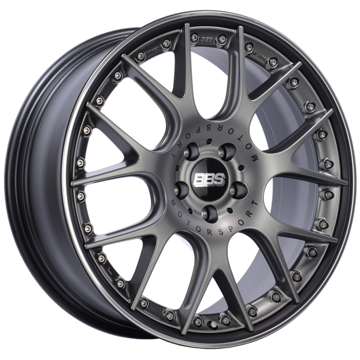 BBS CH-RII 20x8.5 5x120 ET32 Satin Platinum Center Black Lip SS Rim Prot Wheel -82mm PFS/Clip Req CH651PBPO