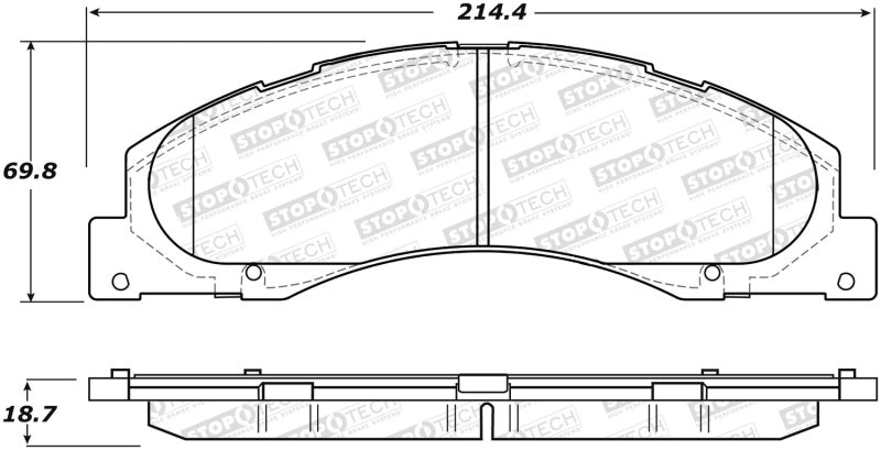 StopTech Sport Brake Pads w/Shims Rear 309.1328